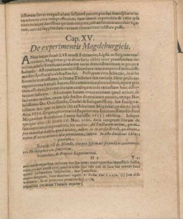 Cap. XV. De experimentis Magdeburgicis.