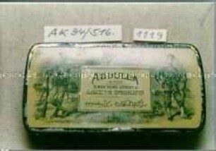 Blechdose für ? Stück Zigaretten "ABDULLA 9, NEW BOND STREET, w. CIGARETTE SPECIALISTS"