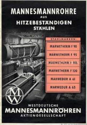 Werbeschrift der Mannesmannröhren-Werke für hitzebeständige Stahlrohre - Sachkonvolut