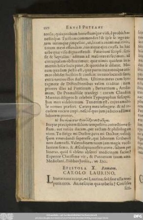Epistola X. Romam. Carolo Laurino.