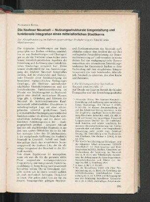 Die Itzehoer Neustadt - Nutzungsstrukturale Umgestaltung und funktionale Integration eines mittelalterlichen Stadtkerns