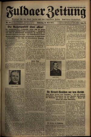 Ausgabe vom Samstag, den 14. Mai 1932.