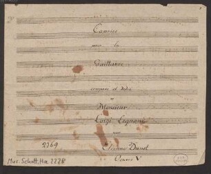 Capriccios, guit, op. 5, D-Dur - BSB Mus.Schott.Ha 2228 : [title page:] Caprice // pour la // Guittarre // composé et dedié // a // Monsieur // Luigi Legnani // par // Etienne Dunst // Oeuvre V