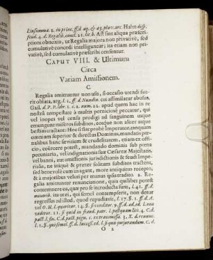 Caput VIII. & Ultimum Circa Variam Amissionem.