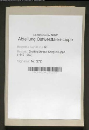 Aufstellung verschiedener Leistungen an die Kriegsparteien für die Jahre 1640-1649