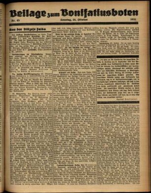 Zweite Ausgabe vom Sonntag, den 25. Oktober 1931.