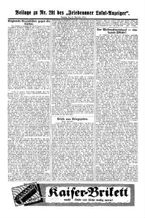 Beilage zu Nr. 291