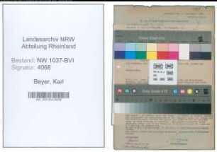 Entnazifizierung Karl Beyer , geb. 27.12.1903 (Pfoertner)