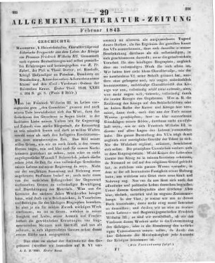 Eylert, R. F.: Charakter-Züge und historische Fragmente aus dem Leben des Königs von Preußen Friedrich Wilhelm III.. T. 1. Magdeburg: Heinrichshofen 1842