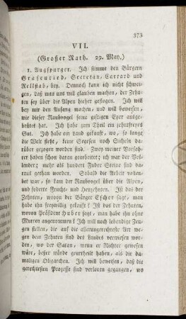 VII. (Großer Rath. 29. May) - XII. (Großer Rath. 3. Jun.)