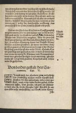 Von beider gestalt des Sacraments. Cap. V.