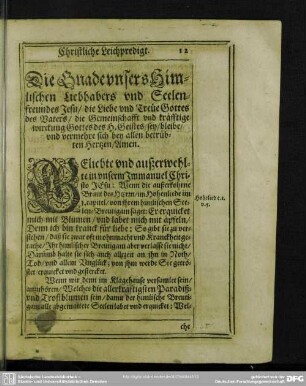 Leichenpredigt : Christliche Leichpredigt. [Antritt]. Textus. Exordium. Exergasia