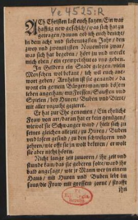ACh Christen last euch sagen/ Ein war||hafftig new geschicht/