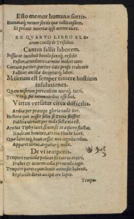 Ex Quarto Libro Elearum Ovidii de Tristibus.
