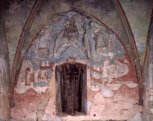 Wandgemälde in der Burgkapelle, Petschau, Tschechische Republik