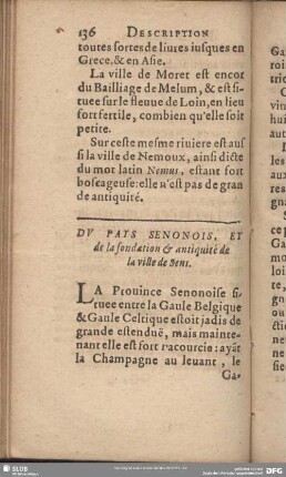 Du Pais Senonois, Et de la fondation & antiquité de la ville de Sens