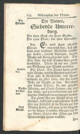 Siebende Unterredung. Die Bienen.