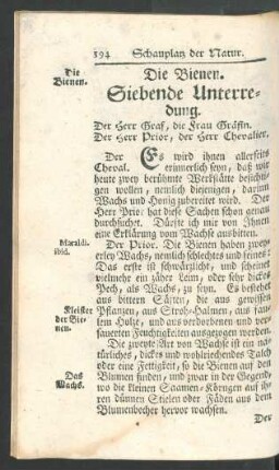 Siebende Unterredung. Die Bienen.