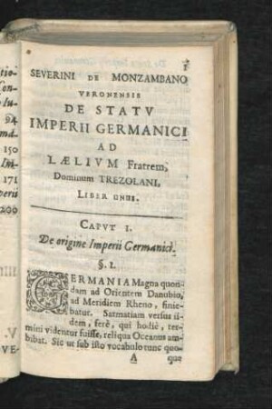 Caput I. De origine Imperii Germanici. § 1 - 15.