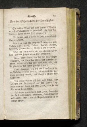 Von der Schädlichkeit der Unmäsigkeit.