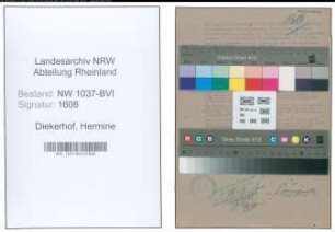 Entnazifizierung Hermine Diekerhof , geb. 18.08.1894 (Lehrerin)