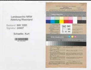Entnazifizierung Kurt Schaefer, geb. 15.11.1916 (Bankangest.)