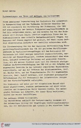 8: Vorbemerkungen zum Thema und Anliegen des Kolloquiums