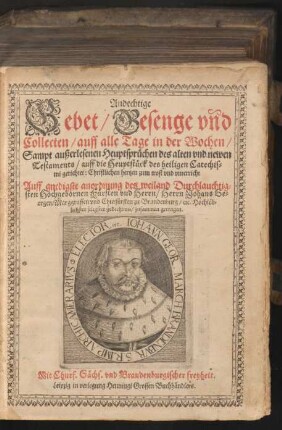[1]: Andechtige Gebet/ Gesenge und Collecten/ auff alle Tage in der Wochen