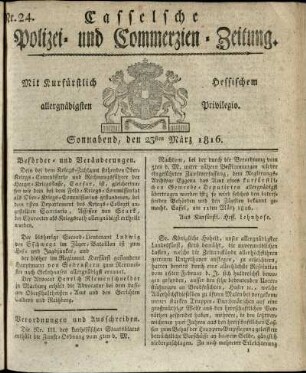 Nr. 24, Sonnabend, den 23sten Maerz 1816