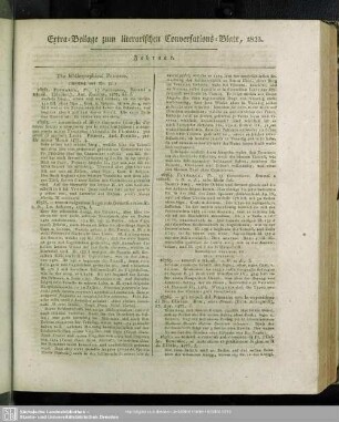 Extra-Beilage zum literarischen Conversations-Blatt, 1823. Februar