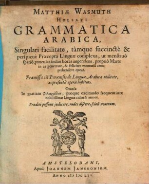 Grammatica Arabica