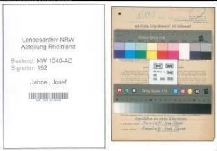 Entnazifizierung Josef Jahnel , geb. 11.11.1897 (Verwaltungsangestellter)