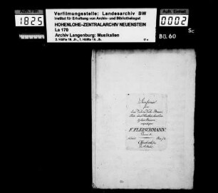 Friedrich Fleischmann: Sinfonie / pour / deux Violons, Viole, Basse / Flûte, deux Hautbois, deux Cors / & deux Bassons / composée / par / F. Fleischmann / Oeuvre 5 / A-dur Offenbach, J. André.