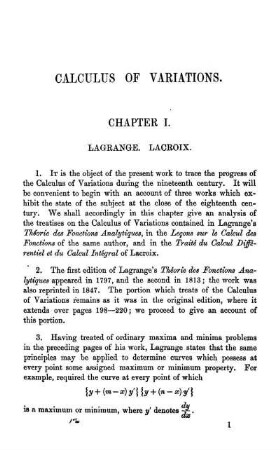 Chapter I. Lagrange. Lacroix.
