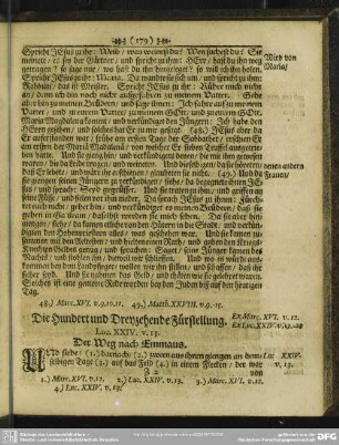 Die Hundert und Dreyzehende Fürstellung. [Lucas - Kapitel 24, v. 13] Der Weg nach Emmaus