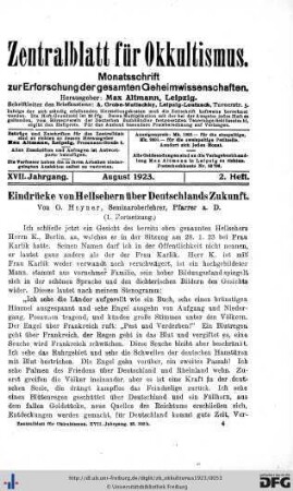 2. Heft (Aug. 1923)