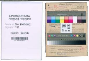 Entnazifizierung Heinrich Neidert , geb. 01.08.1899 (Schlosser)