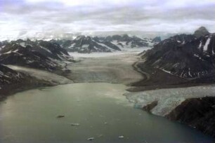 Kulusuk: Flug über die Küstenfjorde und Gletscher, Gletscherzungen von oben