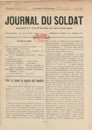 1.1916: Journal du soldat