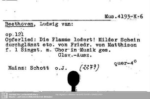 Beethoven, Ludwig van, Opferlied