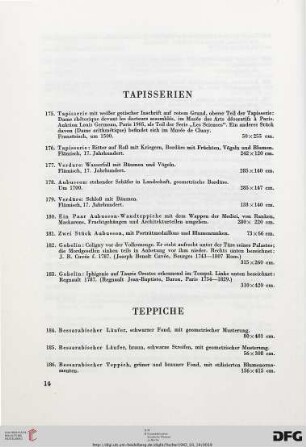 Tapisserien (Nr. 175-183)