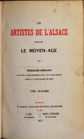 Les artistes de l'Alsace pendant le moyen-age, 2