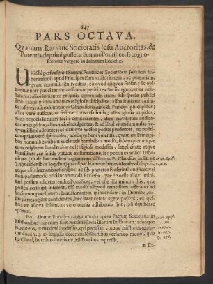 Pars Octava.