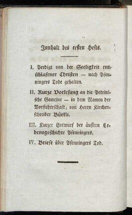 Innhalt des ersten Hefts