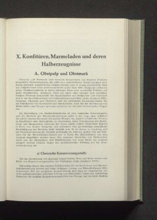X. Konfitüren, Marmeladen und deren Halberzeugnisse