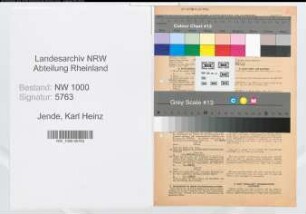 Entnazifizierung Karl Heinz Jende, geb. 22.11.1914 (Kaufmann)