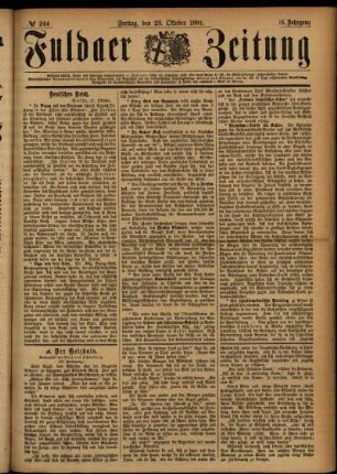 Ausgabe vom Freitag, den 23. Oktober 1891.