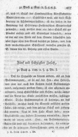 Fünf und sechzigster Zusatz, zu Buch 4. Kap. 2. §. 8. Bd. 1.
