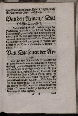 Van den Armen / Dat Vöffte Capittel.