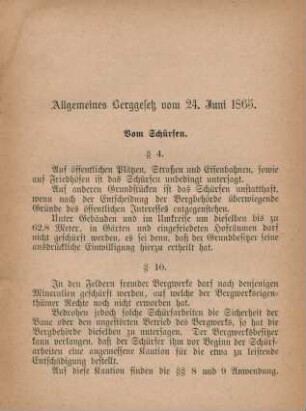 I. Allgemeine gesetzliche Bestimmungen.